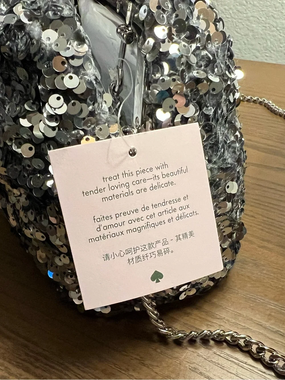 Kate Spade Sequined Silver Evening Clutch NWT